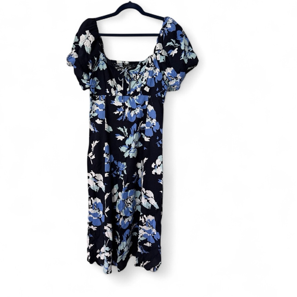 Ellen Tracy Navy Floral Dress NWT - Picture 2 of 6